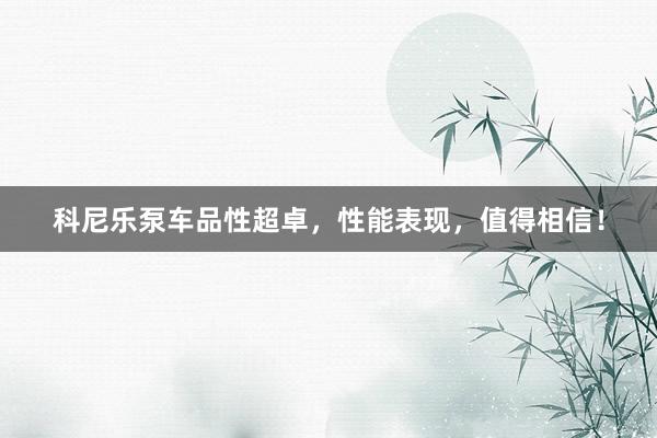 科尼乐泵车品性超卓，性能表现，值得相信！